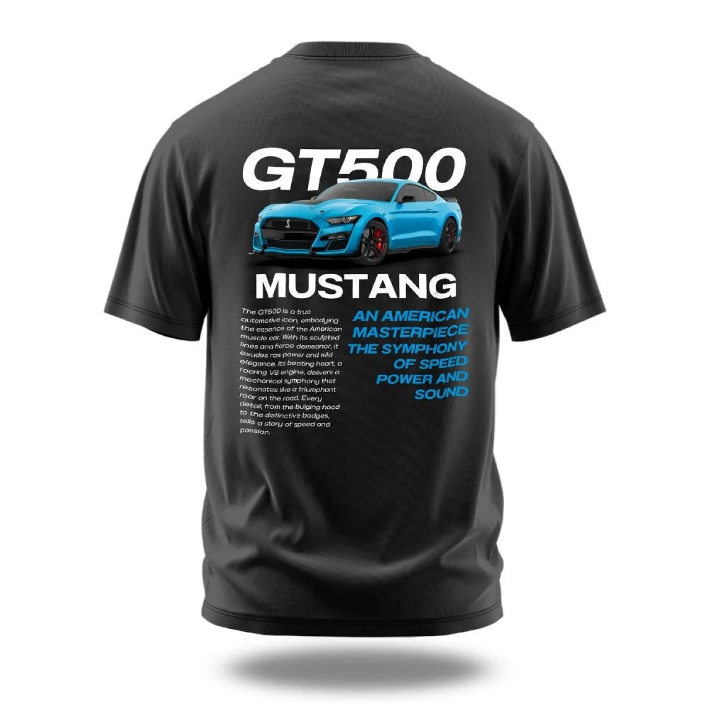 Gt500 Mustang T-Shirt Black / S Print Material